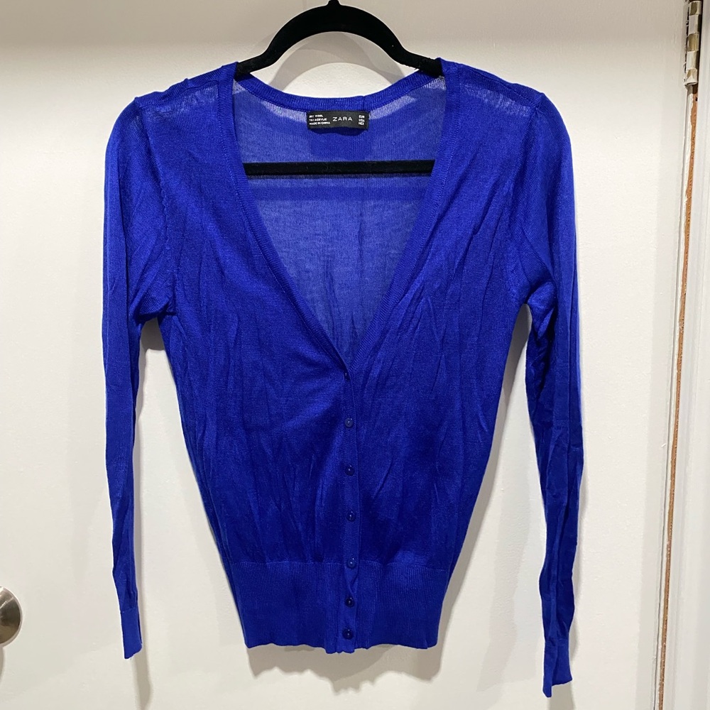 Zara Women's Vibrant Blue Cardigan